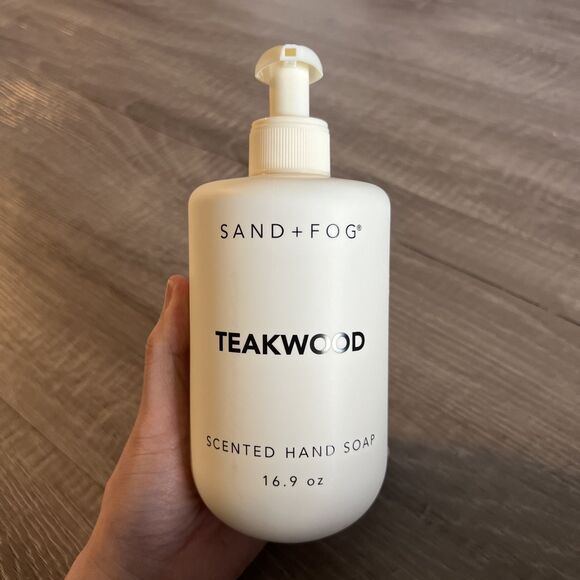 NEW Sand + Fog TEAKWOOD Hand Soap Bottle 16.9 FL oz WHITE - Picture 1 of 2